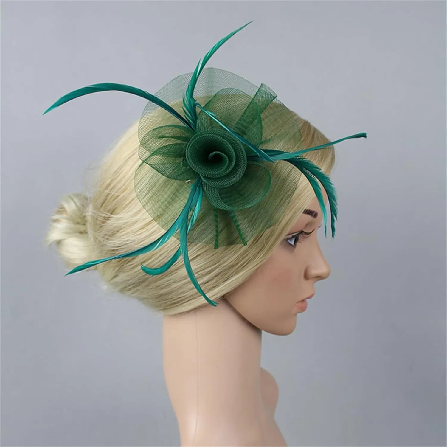 Women's Fascinators Tea Party Mesh Ribbons Feathers Headband Cocktail Wedding Hair Clip
