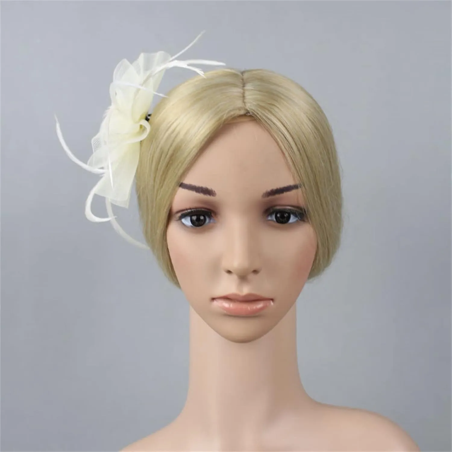 Women's Fascinators Tea Party Mesh Ribbons Feathers Headband Cocktail Wedding Hair Clip