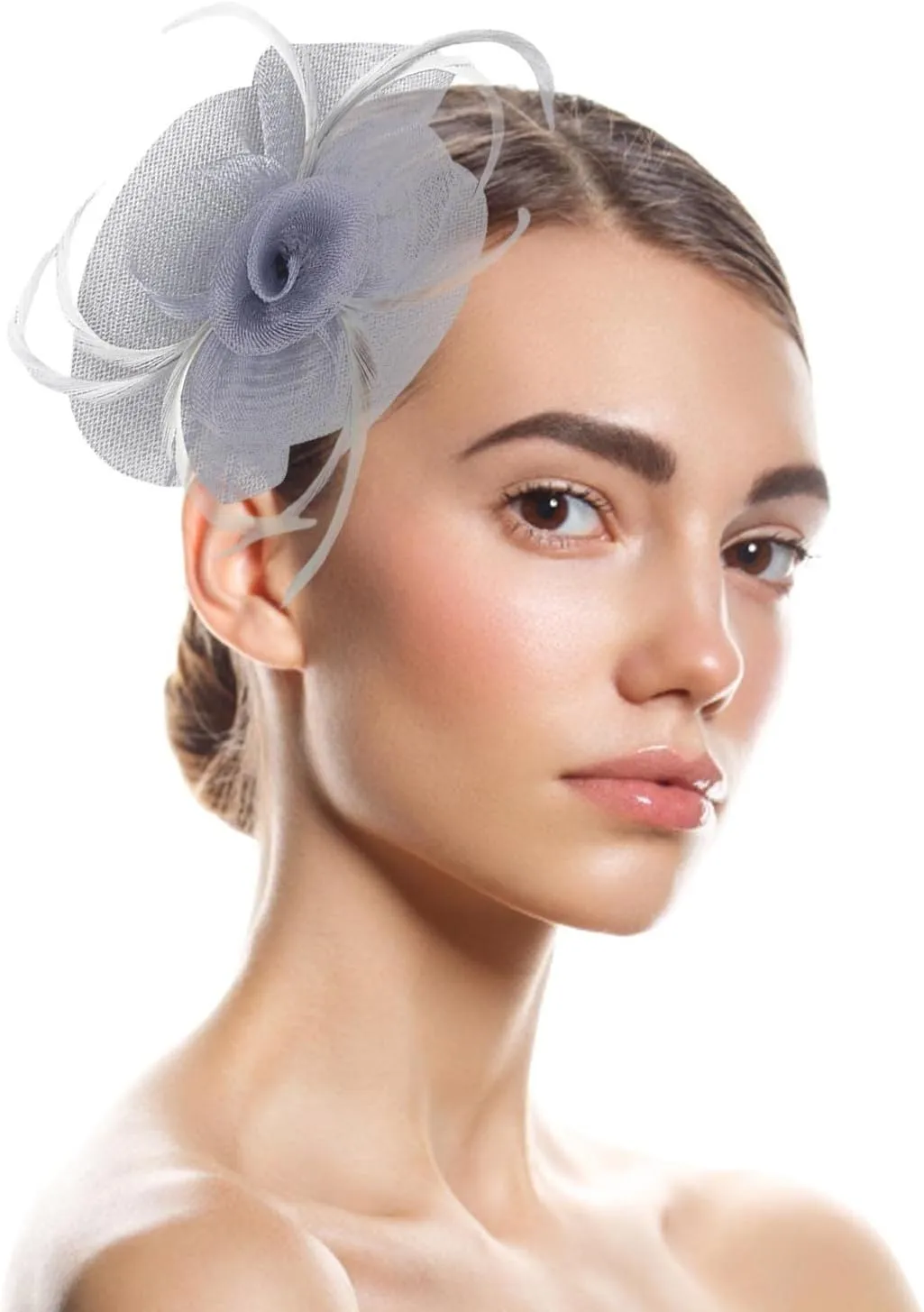 Women's Fascinators Tea Party Mesh Ribbons Feathers Headband Cocktail Wedding Hair Clip
