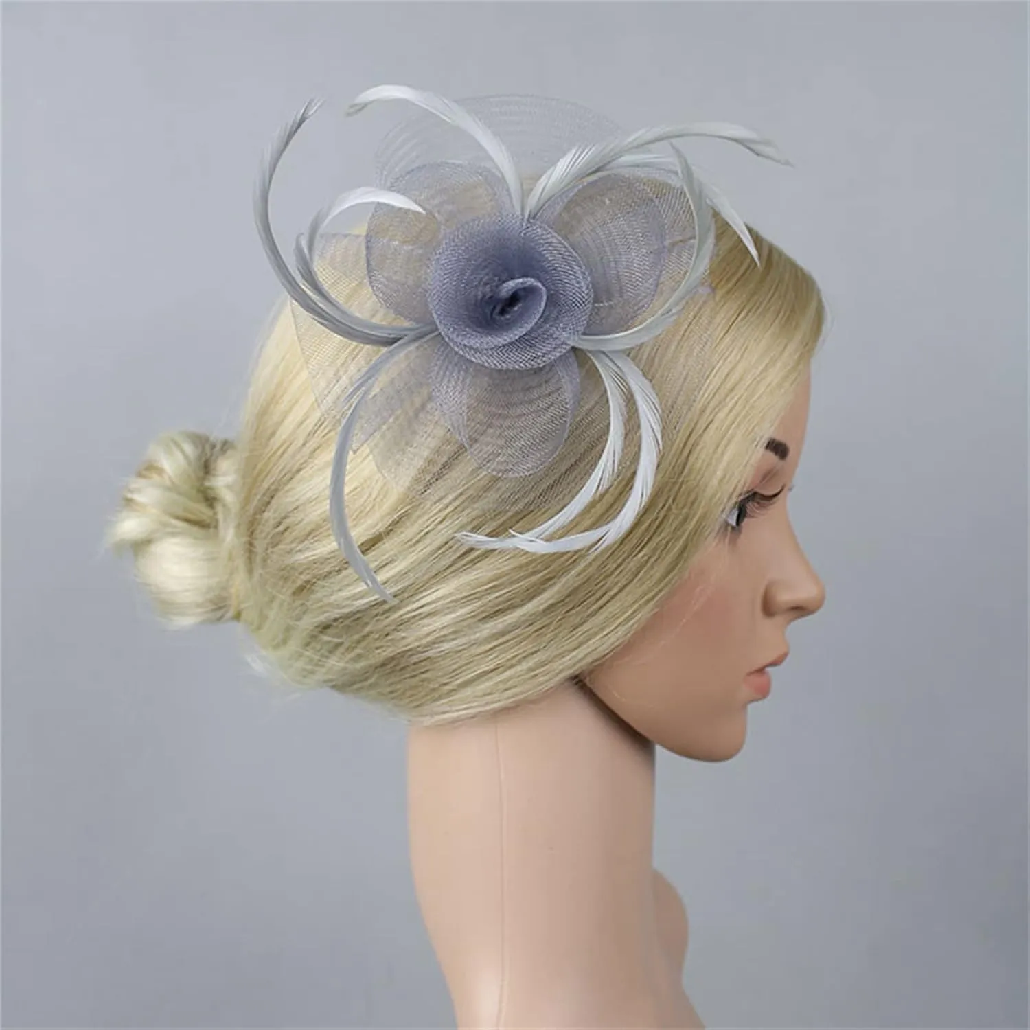 Women's Fascinators Tea Party Mesh Ribbons Feathers Headband Cocktail Wedding Hair Clip