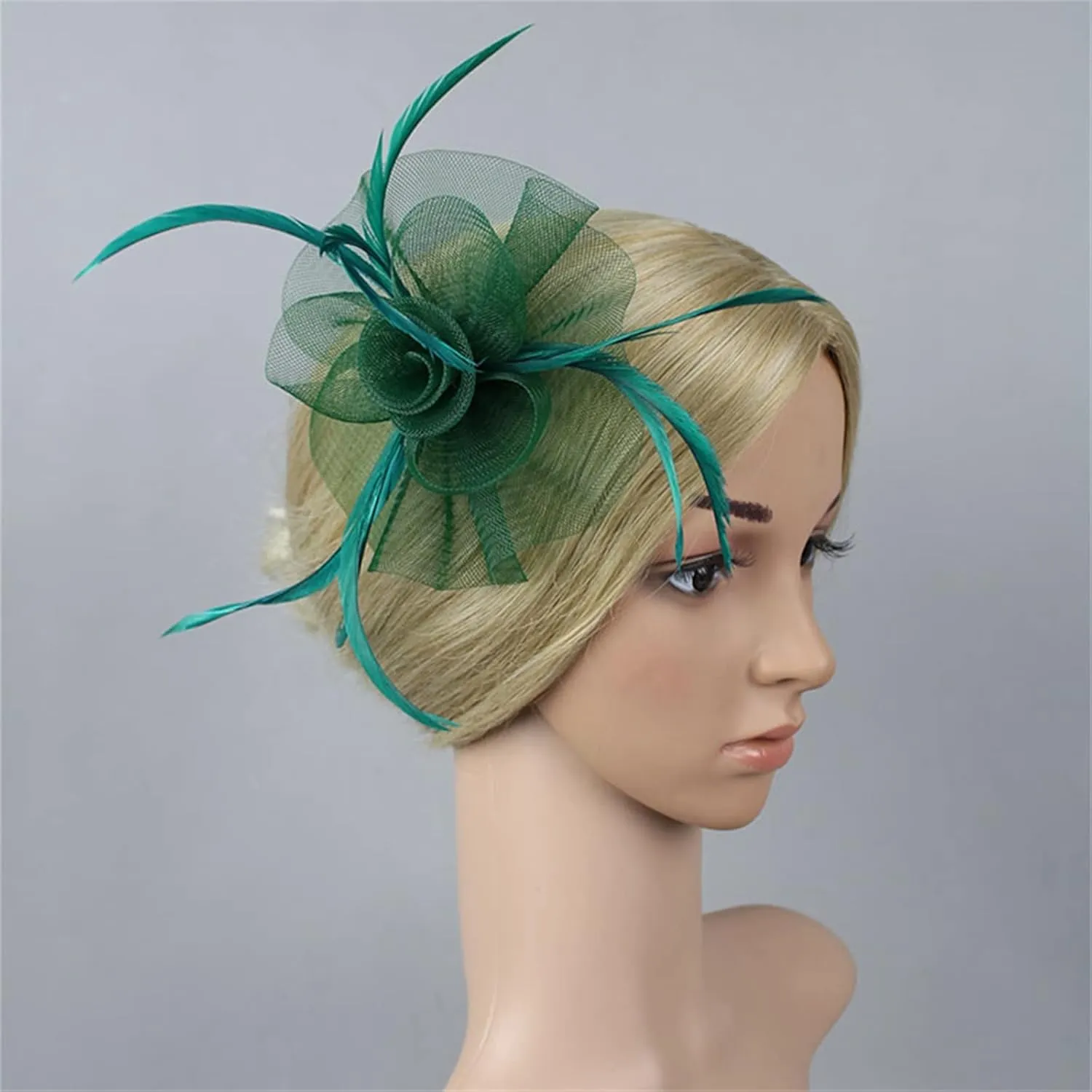 Women's Fascinators Tea Party Mesh Ribbons Feathers Headband Cocktail Wedding Hair Clip