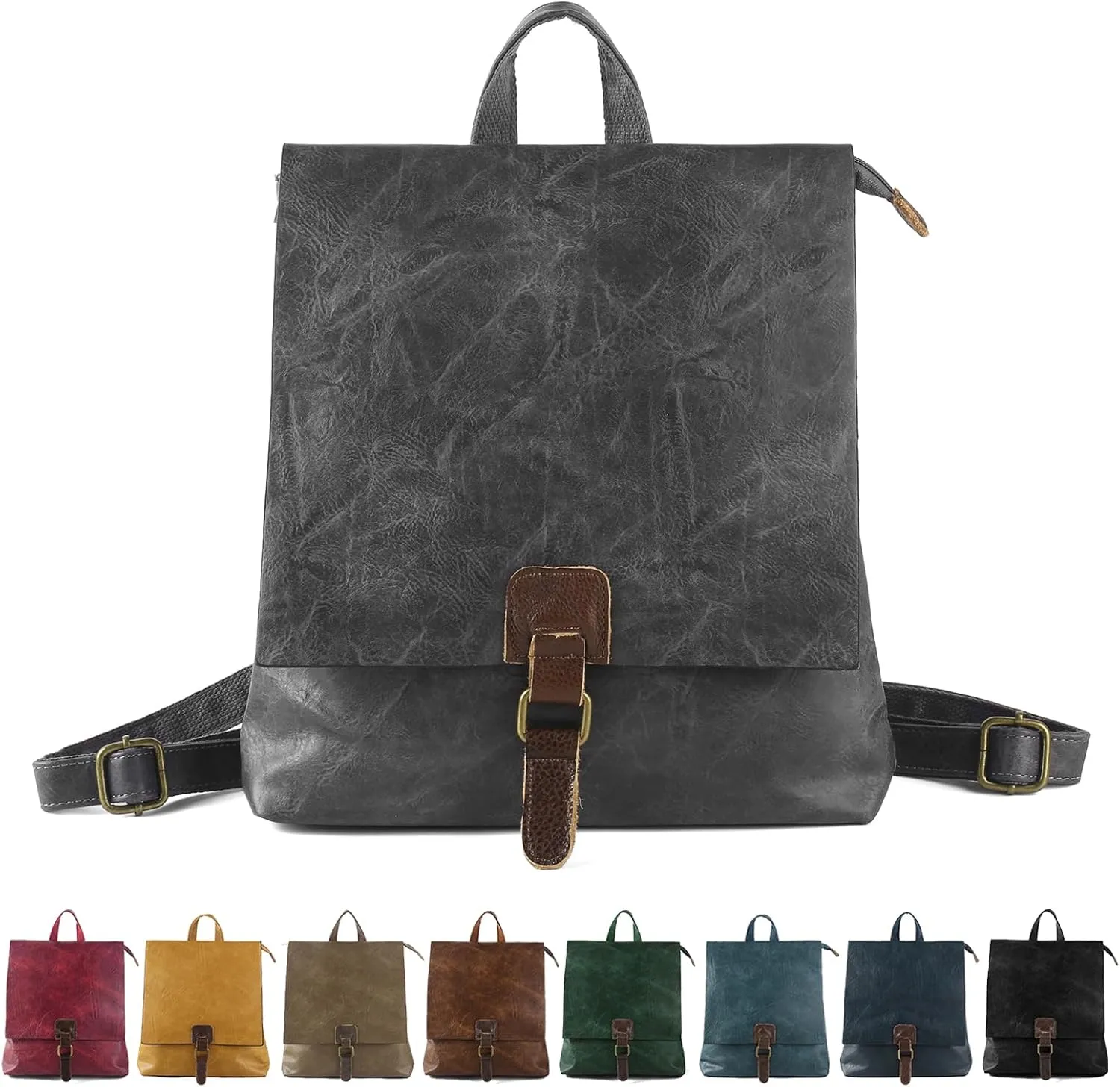 Women's Fashion Backpack Purse Multipurpose Design Convertible Satchel Handbags Shoulder Bag Travel bag (Grey)