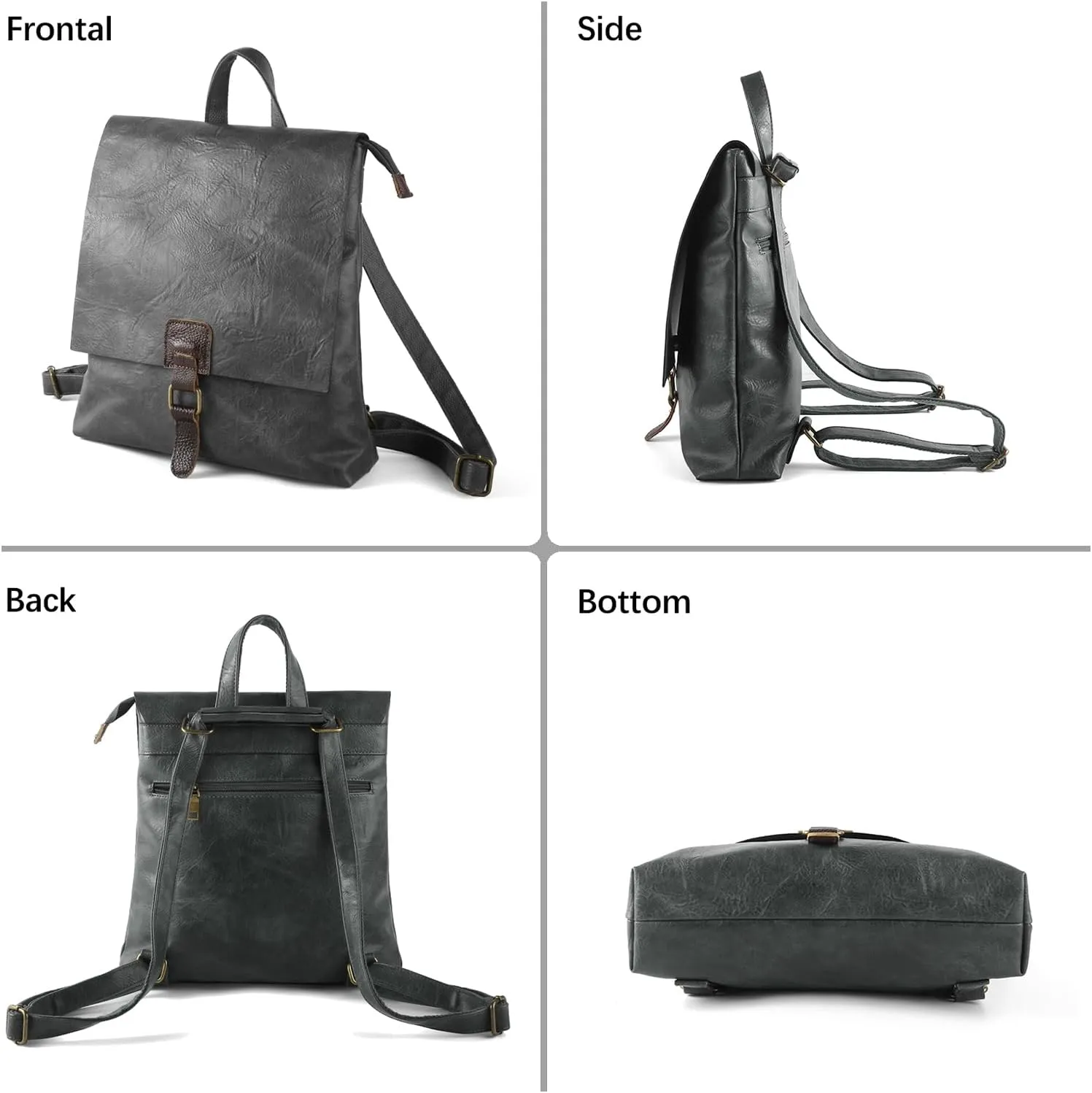 Women's Fashion Backpack Purse Multipurpose Design Convertible Satchel Handbags Shoulder Bag Travel bag (Grey)