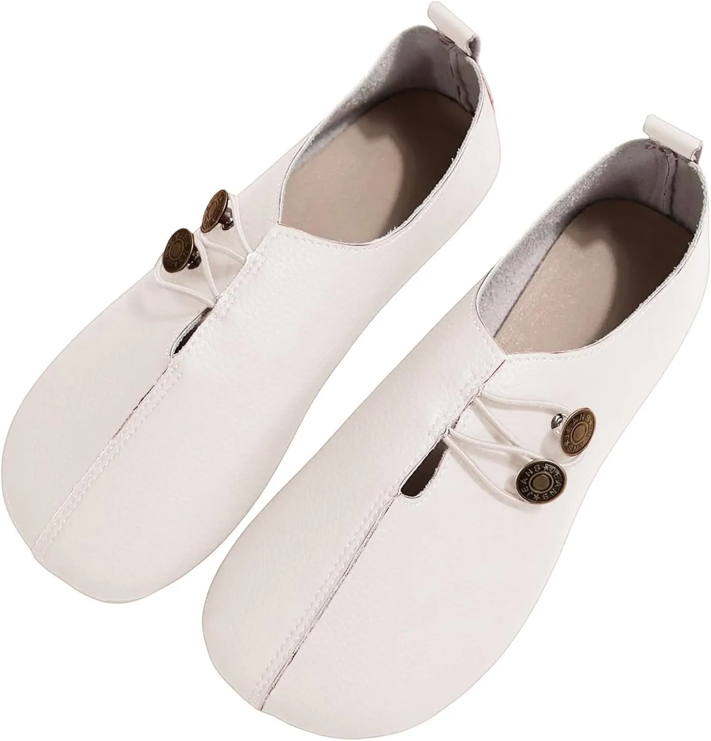 Womens Flat Sandals Dressy Comfortable Round Toe Ballet Flats Button Decoration Closed Toe Sandals Summer Casual Breathable Boat Shoes for Everyday Elegance
