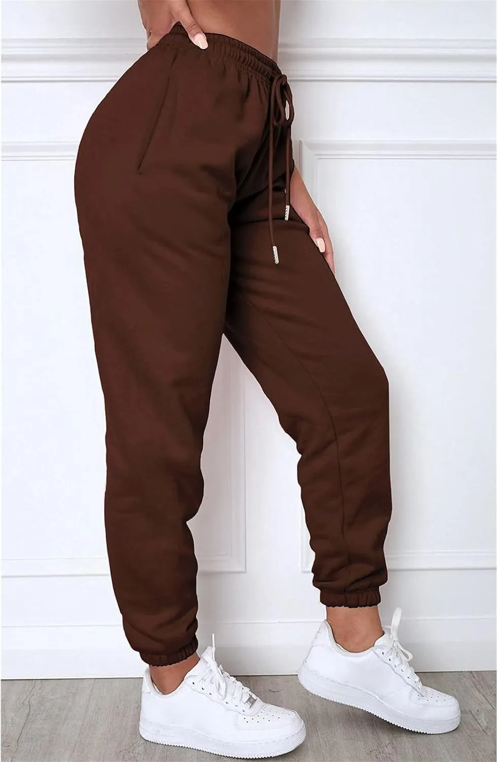 Womens High Waisted Sweatpants 2024 Fashion Drawstring Jogger Sweat Pants Cinch Bottom Workout Trousers Fall Outfits
