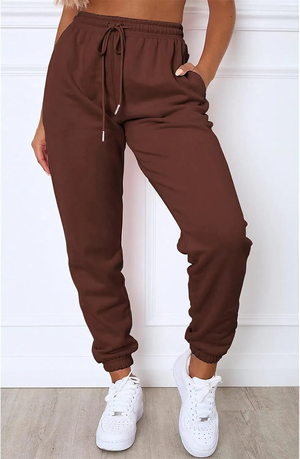 Womens High Waisted Sweatpants 2024 Fashion Drawstring Jogger Sweat Pants Cinch Bottom Workout Trousers Fall Outfits