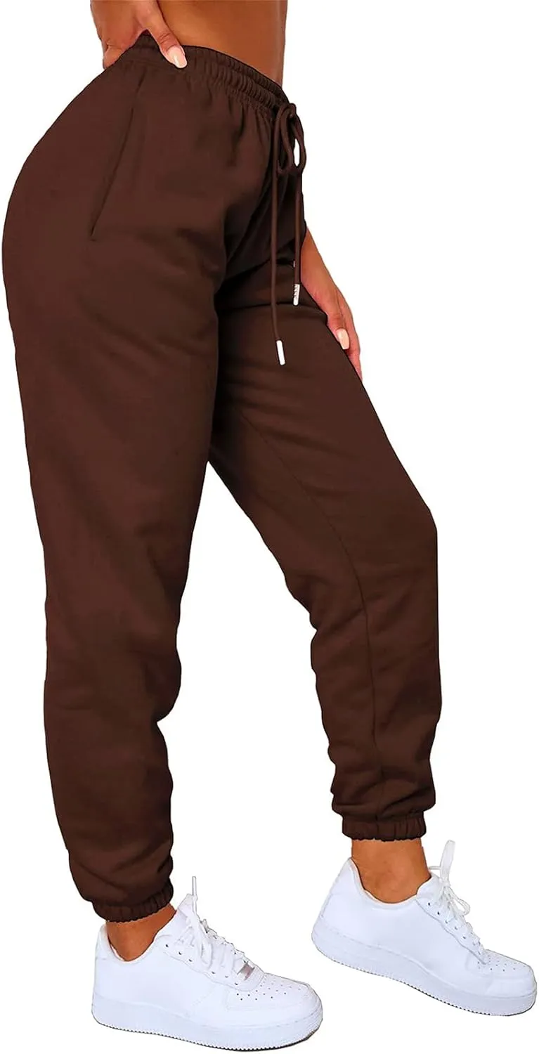 Womens High Waisted Sweatpants 2024 Fashion Drawstring Jogger Sweat Pants Cinch Bottom Workout Trousers Fall Outfits