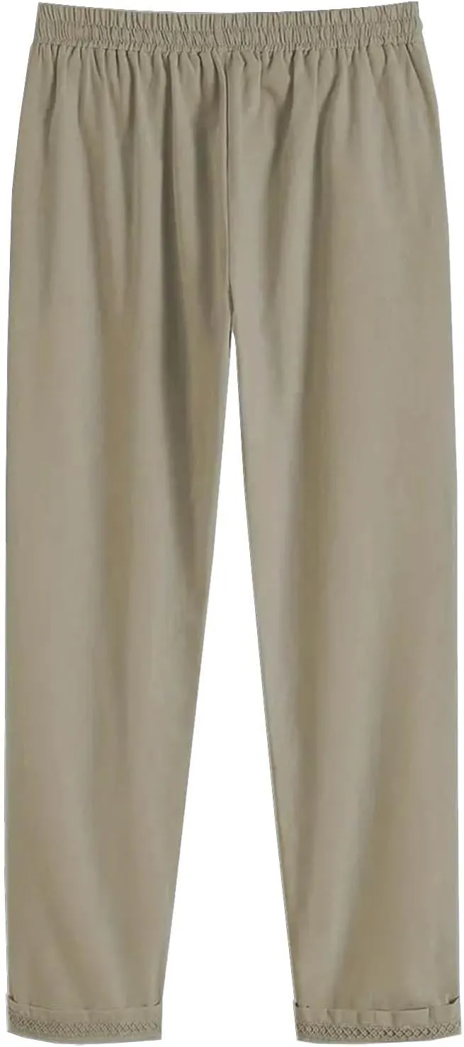 Women's Linen High Waisted Straight Pants with Pocket Long Pants Linen Pants for Women Green Pants Women Linen