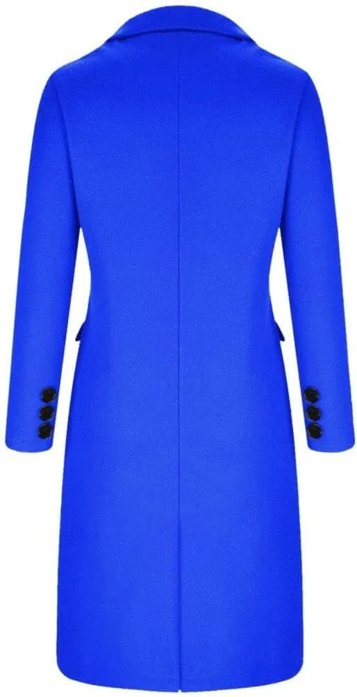 Womens Long Wool Coat Double Breasted Trench Coat Fall Winter Clothes