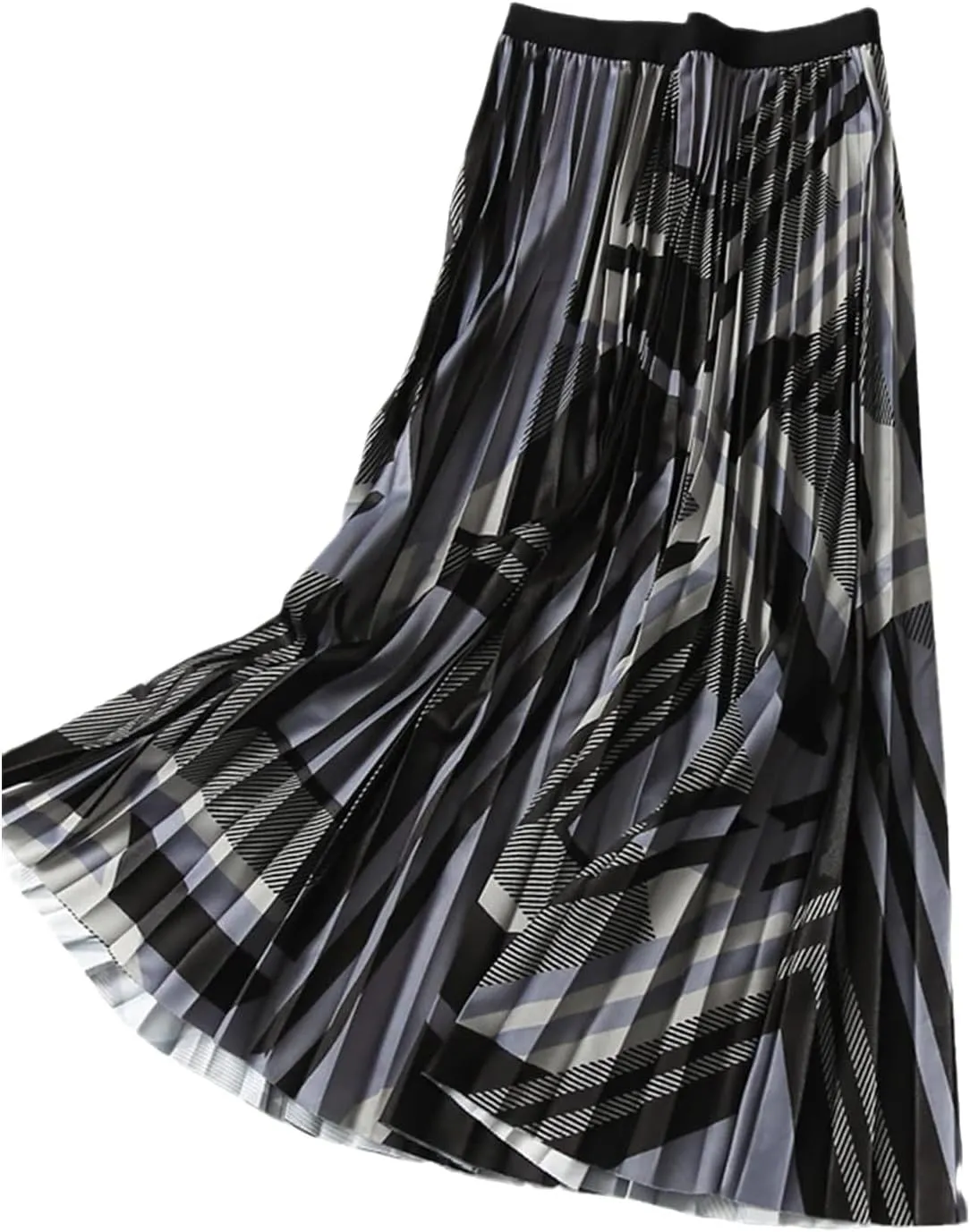 Women's Midi Pleated Skirt Spring Summer Collection Korean Style High Waist A-Line