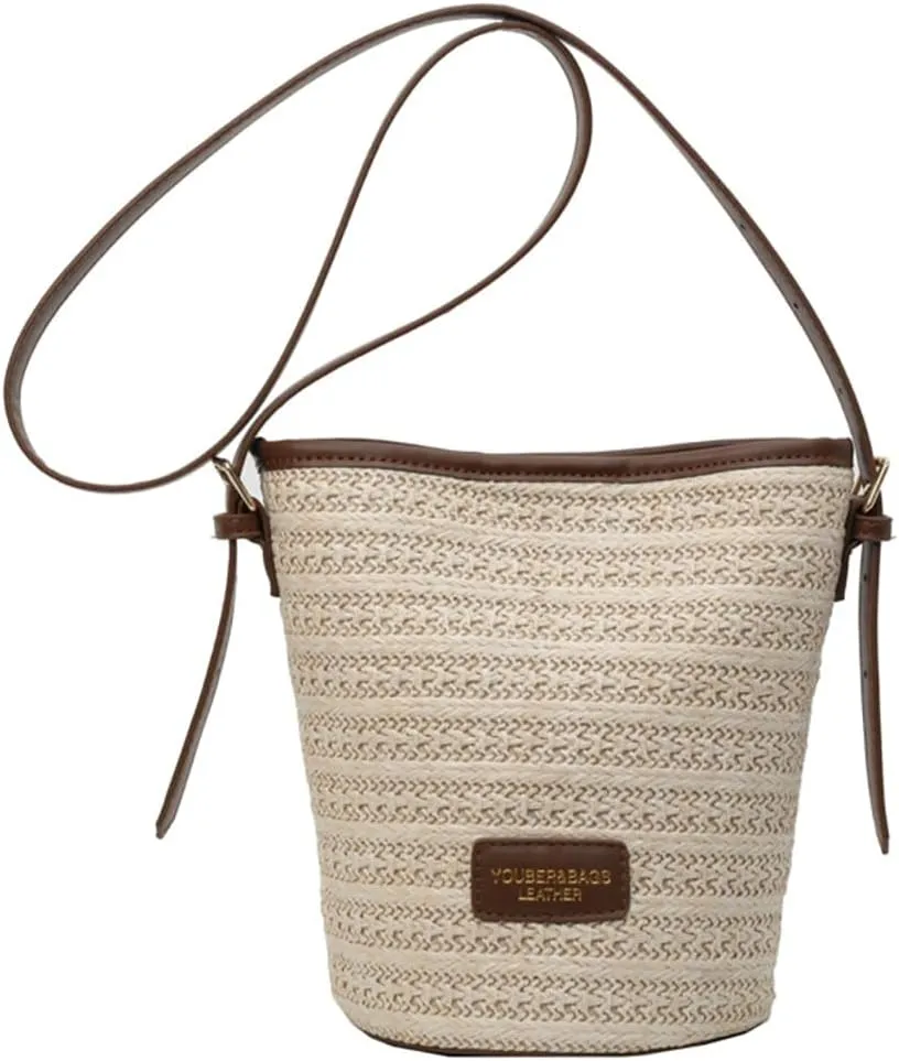 Womens Mini Straw Cross-body Bag Summer Beach Bucket Bag Woven Rattan Clutch Handbag Causal Travel Hobo Purse 2025