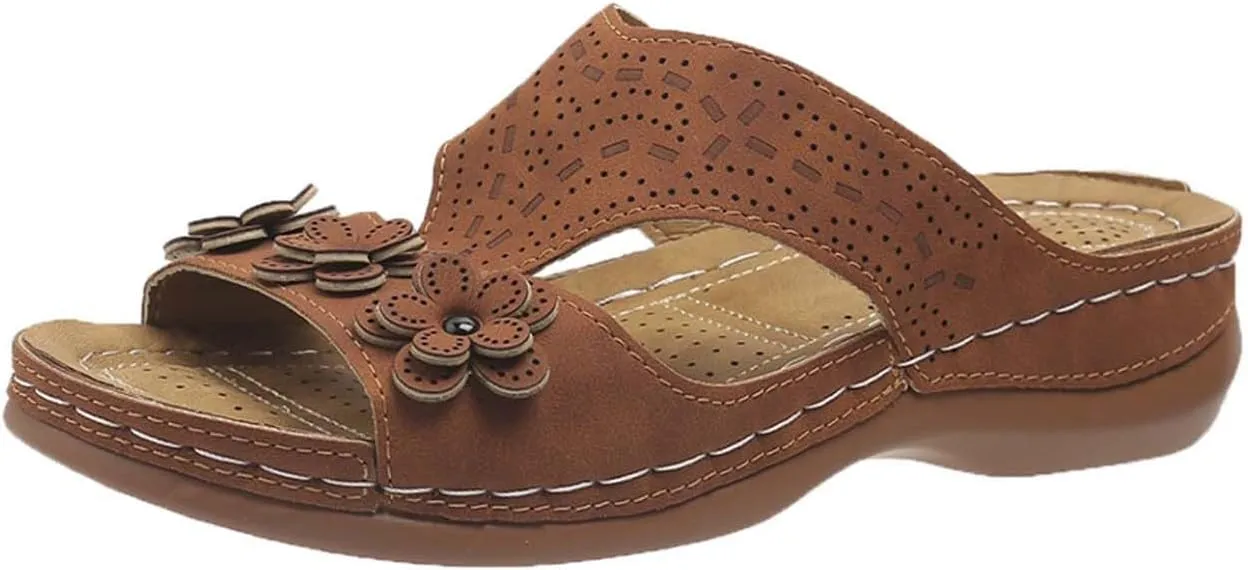 Womens Orthopedic Sandals Comfortable Dressy Arch Support Open Toe Slippers Flat Thong Sandals