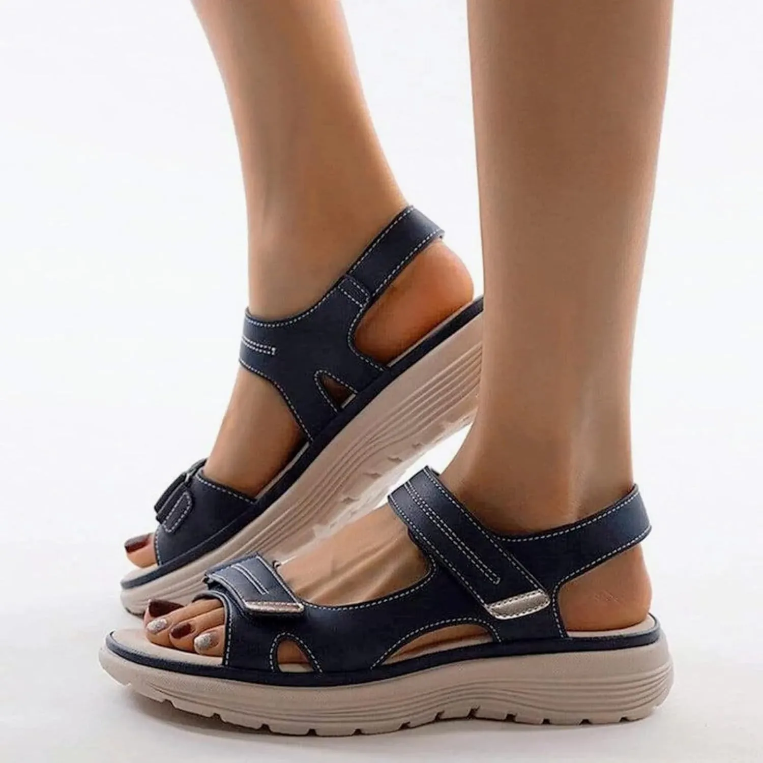 Women's Orthopedic Sport Sandals Shoes with Soft Cushion Foam Wide Fit Dress Comfy Orthotic Recovery Athletic Travel Summer Sandal Dressy Back Strap Walking Sandals with Arch Support
