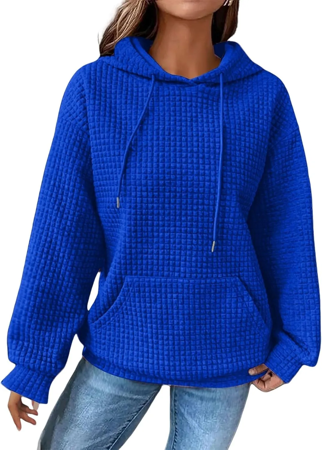 Womens Oversized Hoodies Casual Long Sleeve Drawstring Hooded Sweatshirts Loose Fit Pullover Tops with Pocket