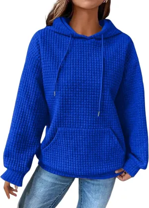 Womens Oversized Hoodies Casual Long Sleeve Drawstring Hooded Sweatshirts Loose Fit Pullover Tops with Pocket