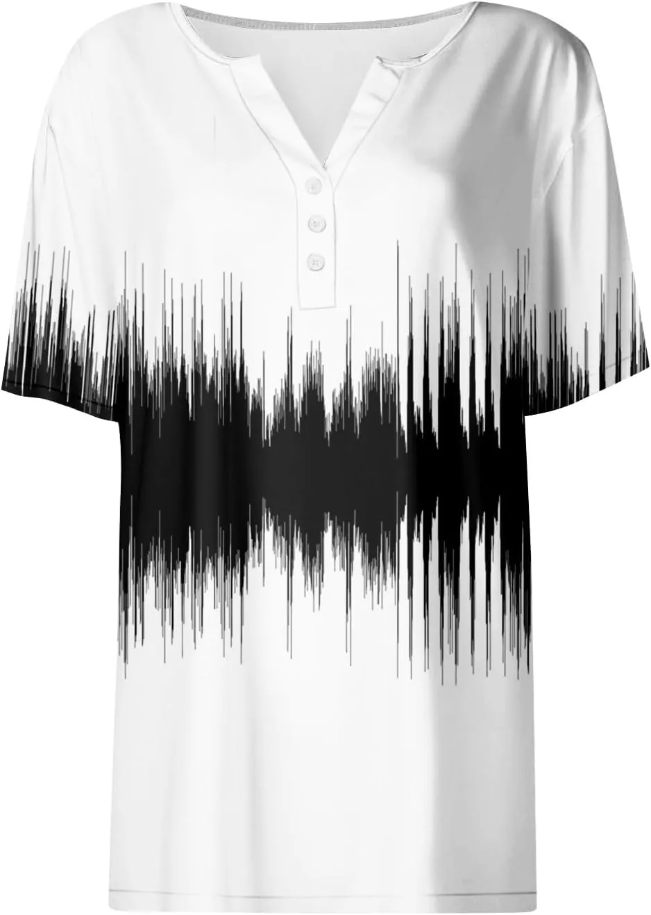 Womens Polo Shirts Short Sleeve Oversized V-Neck Pullover Printed Casual Shirt Top Loose Trendy Button Down T Shirt