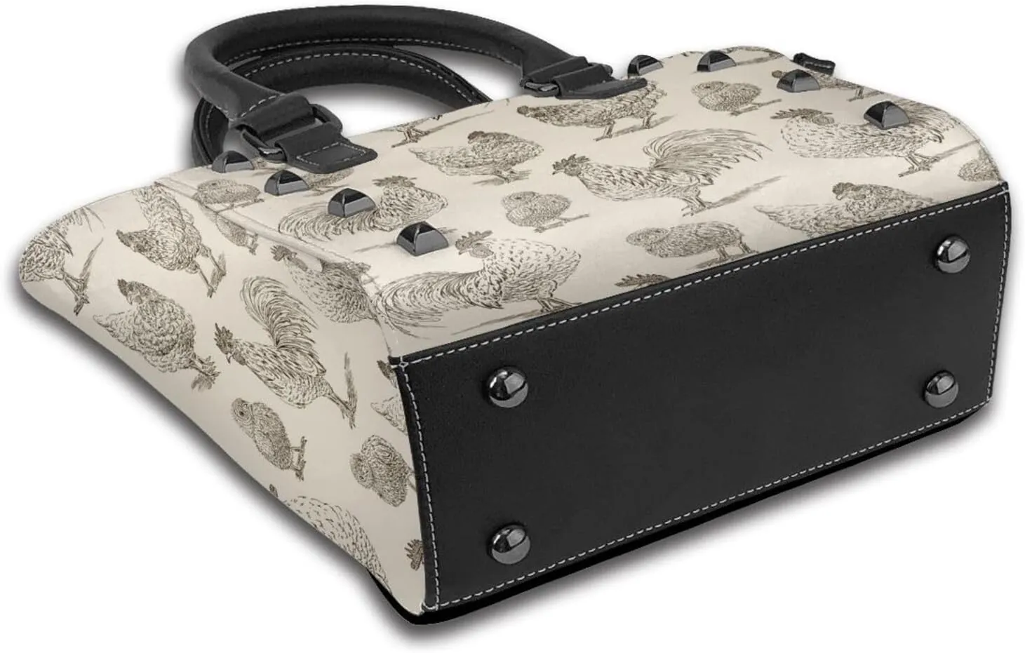 Women's PU Leather Shoulder Bag Handbag Shopping Purse Handle Satchels Studded Totes Clutch Bag