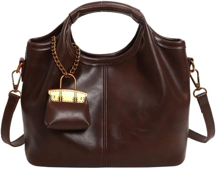 Women's Retro Satchel Handbag Set, 2 Pieces, Top Handle with Detachable Strap