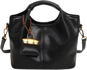 Women's Retro Satchel Handbag Set, 2 Pieces, Top Handle with Detachable Strap