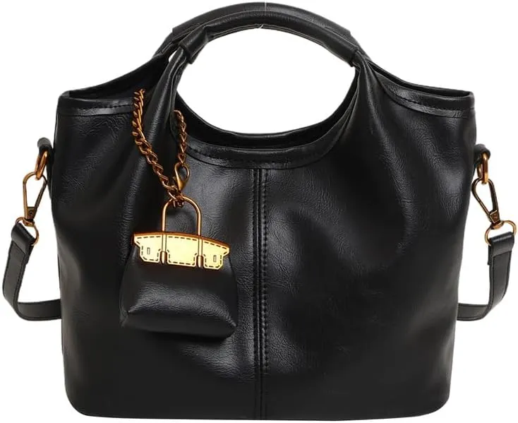 Women's Retro Satchel Handbag Set, 2 Pieces, Top Handle with Detachable Strap