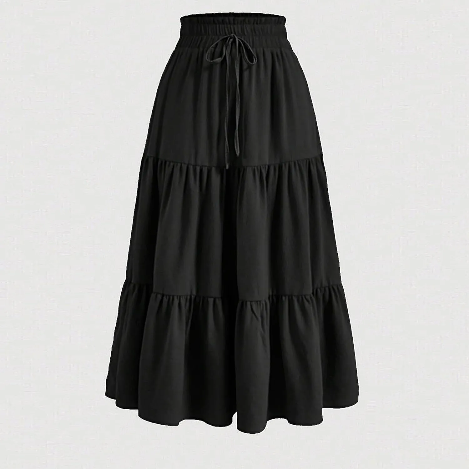 Women's Skirts Women's Summer Comfy Causal Elastic High Waisted Skirts Casual Floral Print A Line Skirt