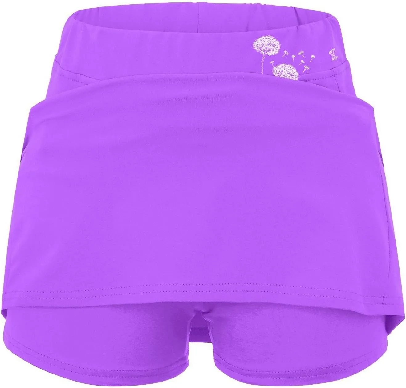 Womens Tennim Shirt Tummy Control Double Layer High Waisted Skorts Stretchy Baggy Breathable Comfy Skirts with Pckets