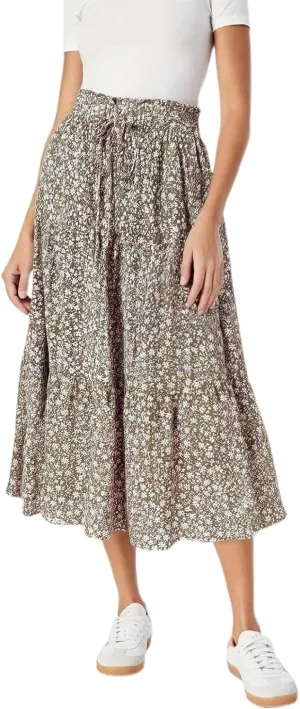 Women's Vacation Skirts Boho Elastic Waist Drawstring Comfortable Skirt High Waisted Lightweight Casual Summer Skorts