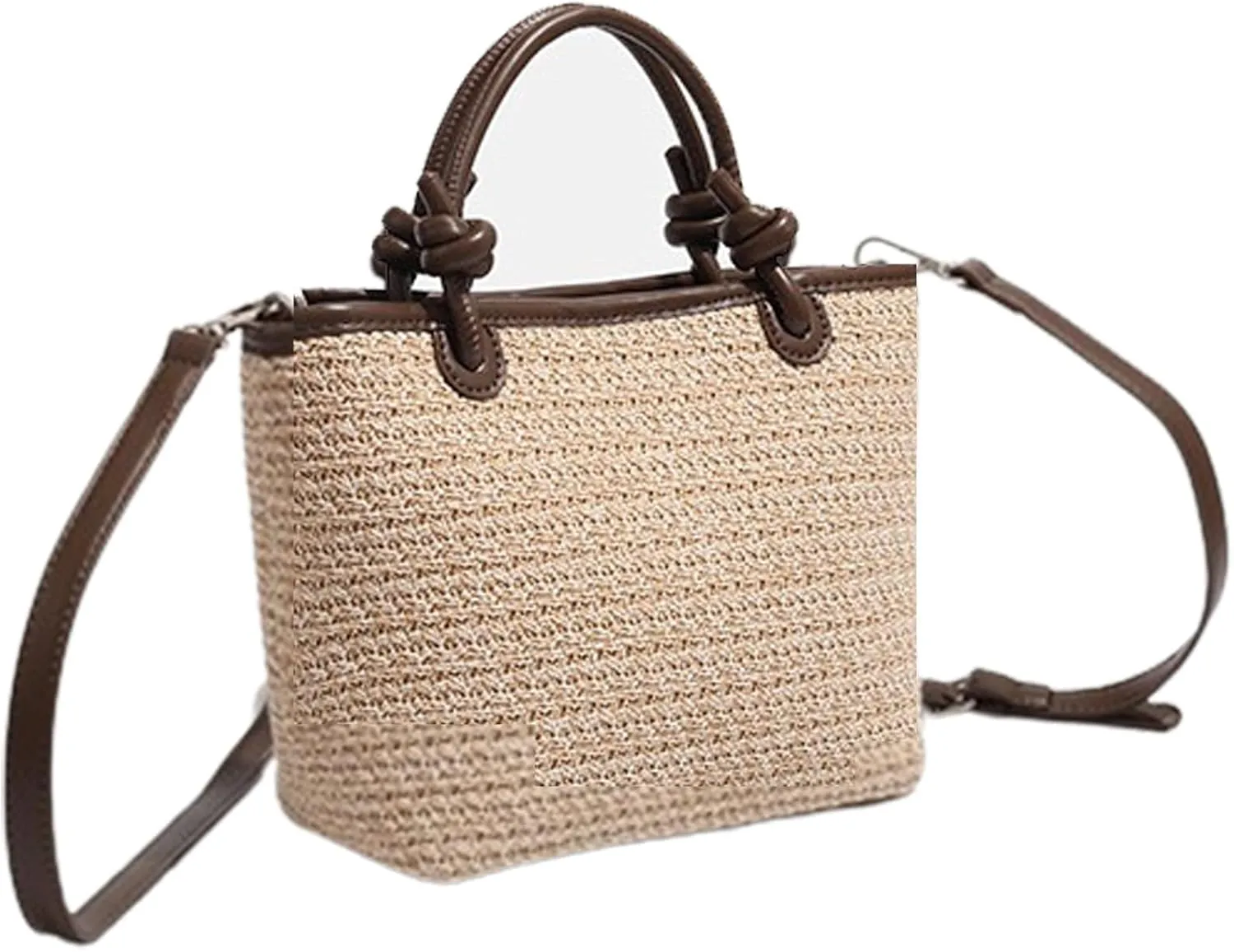 Woven Bag Bags For Women, Straw Cross Body Bag Brown Shoulder Bag Handbag Shoulder Bag Casual Multifunctional Shoulder Bags Adjustable Shoulder Strap