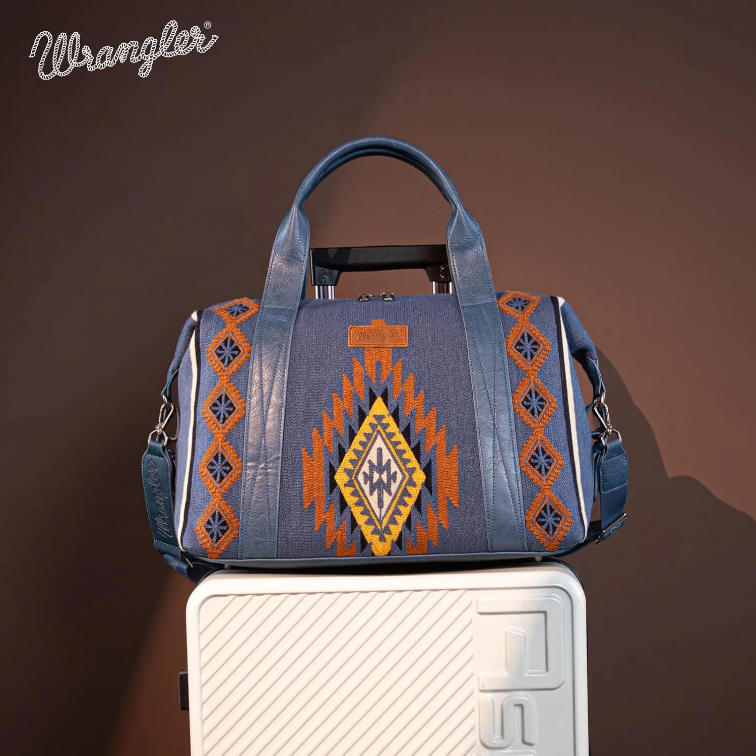 Wrangler Duffel Bag for Women Large Travel Weekender Bag Designer Tapestry Carry On Bags, Jean