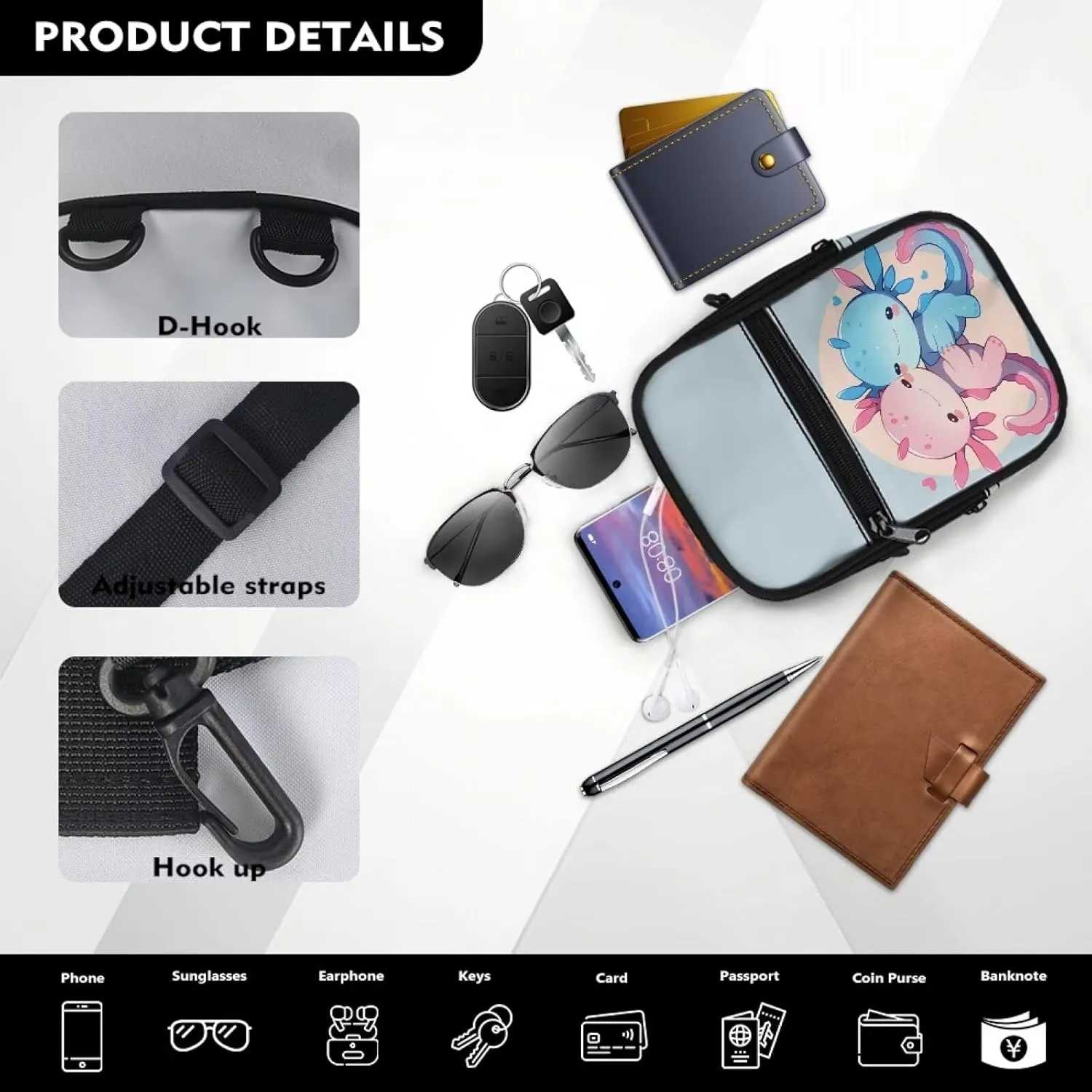 Xpyiqun Phone Purse for Women Small Crossbody Bags Travel Messenger Bag Zipper Pocket Cross Body Pouch