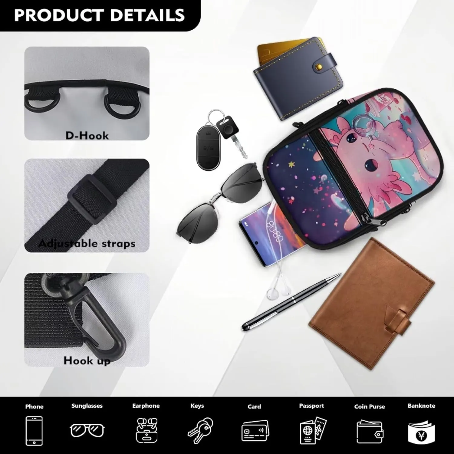 Xpyiqun Phone Purse for Women Small Crossbody Bags Travel Messenger Bag Zipper Pocket Cross Body Pouch