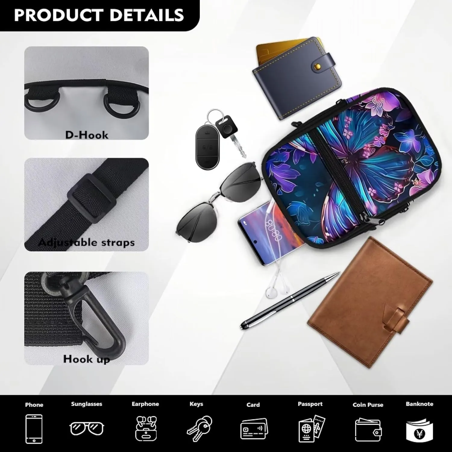 Xpyiqun Purses for Women Crossbody Bag Small Sling Shoulder Bag Lightweight Messenger Bag Cross Body Pouch Phone Purse
