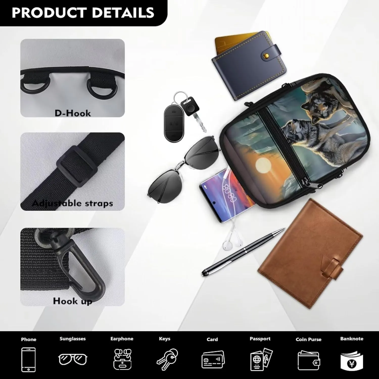 Xpyiqun Purses for Women Small Crossbody Bags Travel Messenger Bag Casual Cross Body Wallet