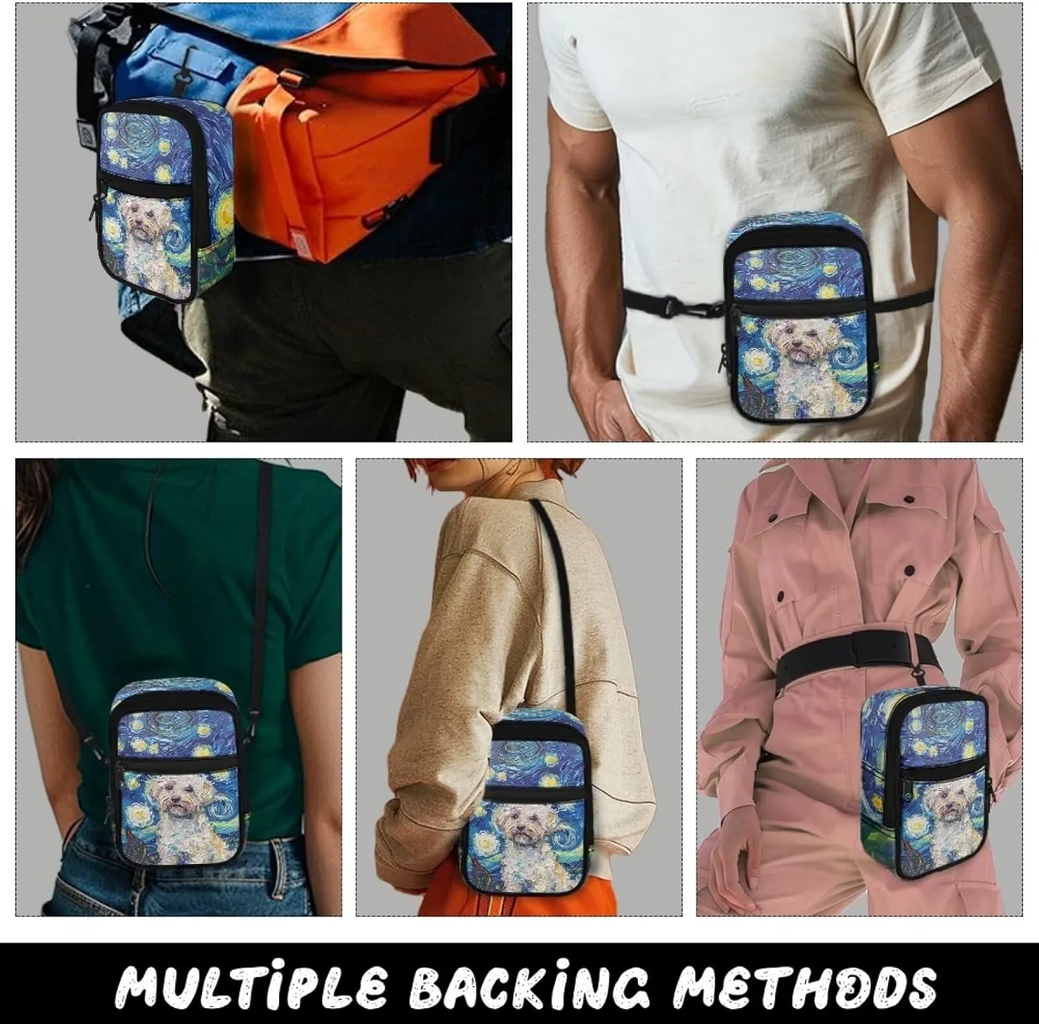 Xpyiqun Sling Bag for Women Crossbody Purse Small Travel Anti Theft Messenger Bag Zipper Cellphone Purses