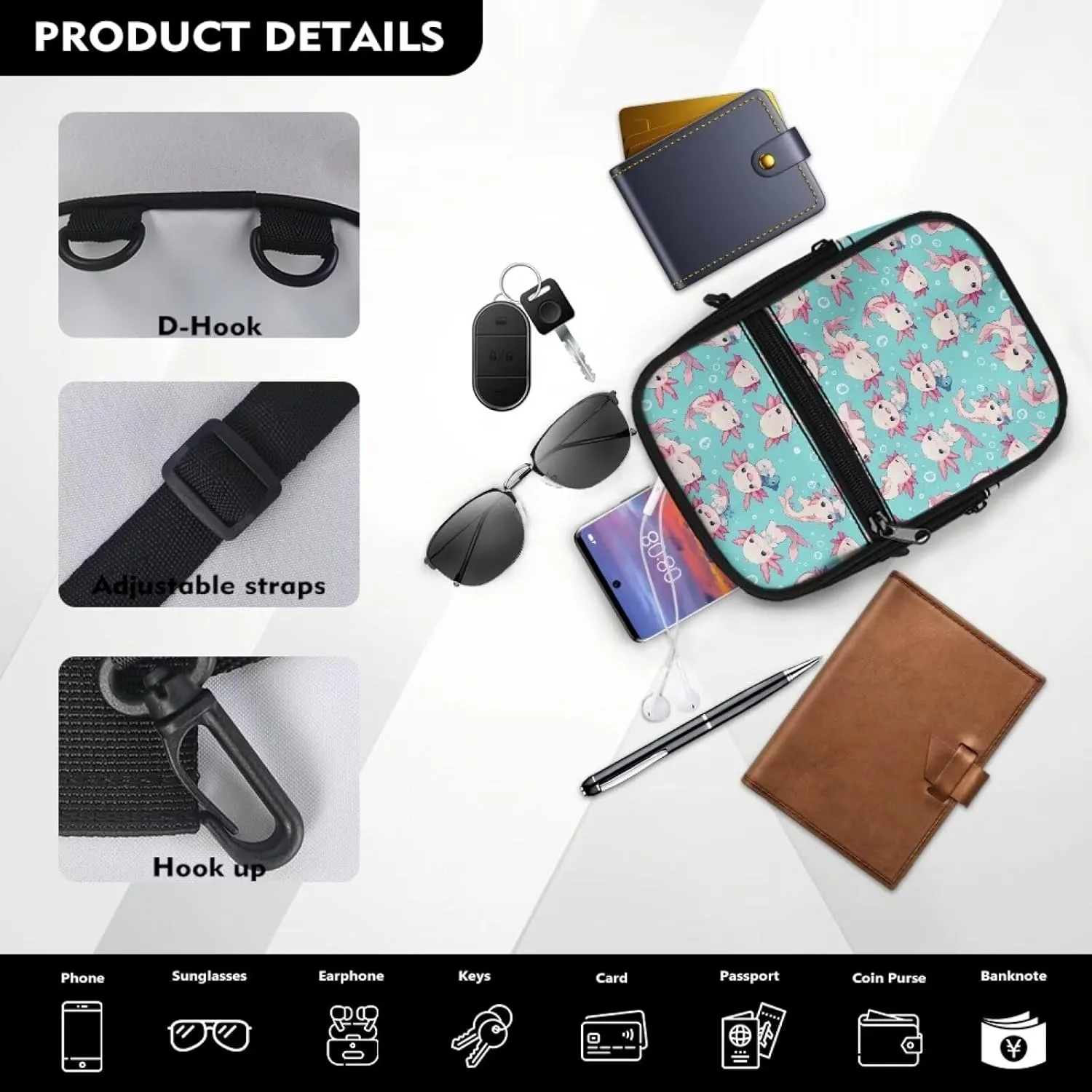 Xpyiqun Small Sling Bag for Women Crossbody Bags Zipper Cross Body Purses Casual Sport Messenger Bag