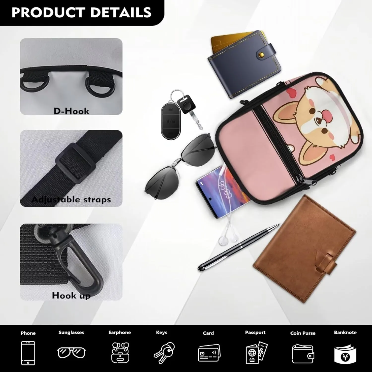 Xpyiqun Small Sling Bag for Women Crossbody Bags Zipper Cross Body Purses Casual Sport Messenger Bag