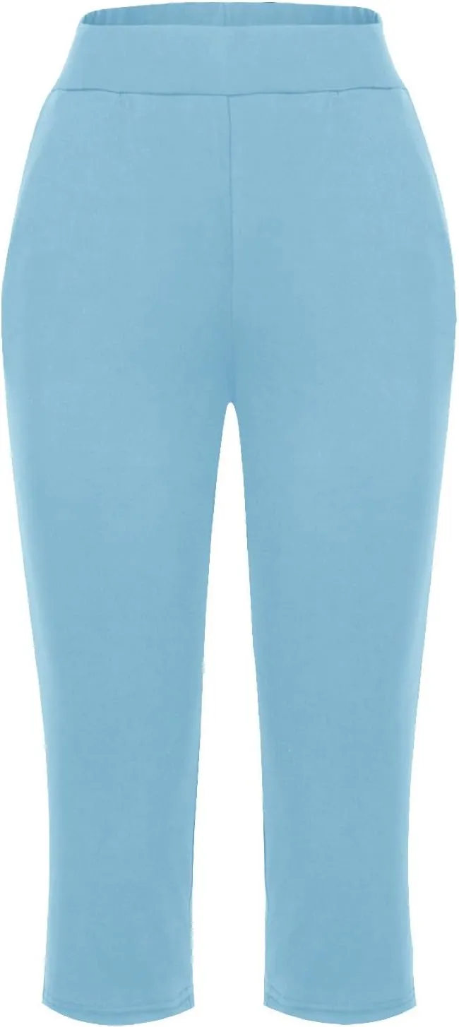 Yoga Capri Pants for Women High Waisted Loose Fitting Capri Wide Leg Pants Capri Pants for Dressy Casual Sweat Capris