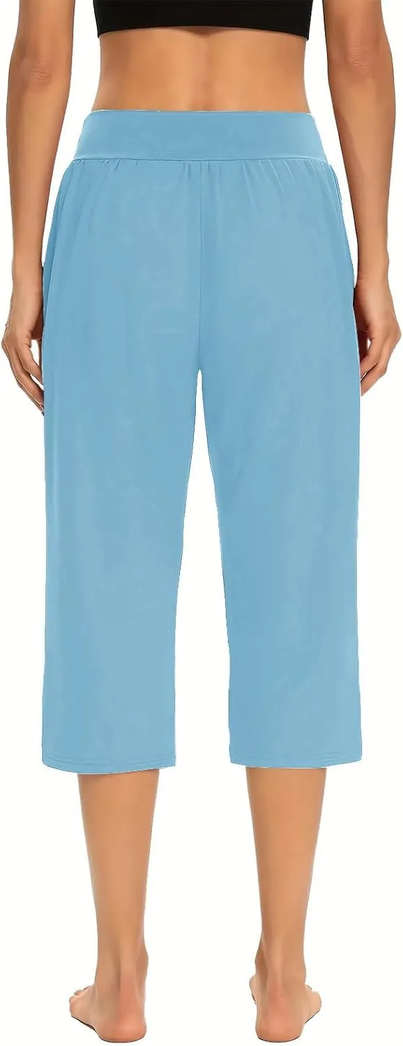 Yoga Capri Pants for Women High Waisted Loose Fitting Capri Wide Leg Pants Capri Pants for Dressy Casual Sweat Capris