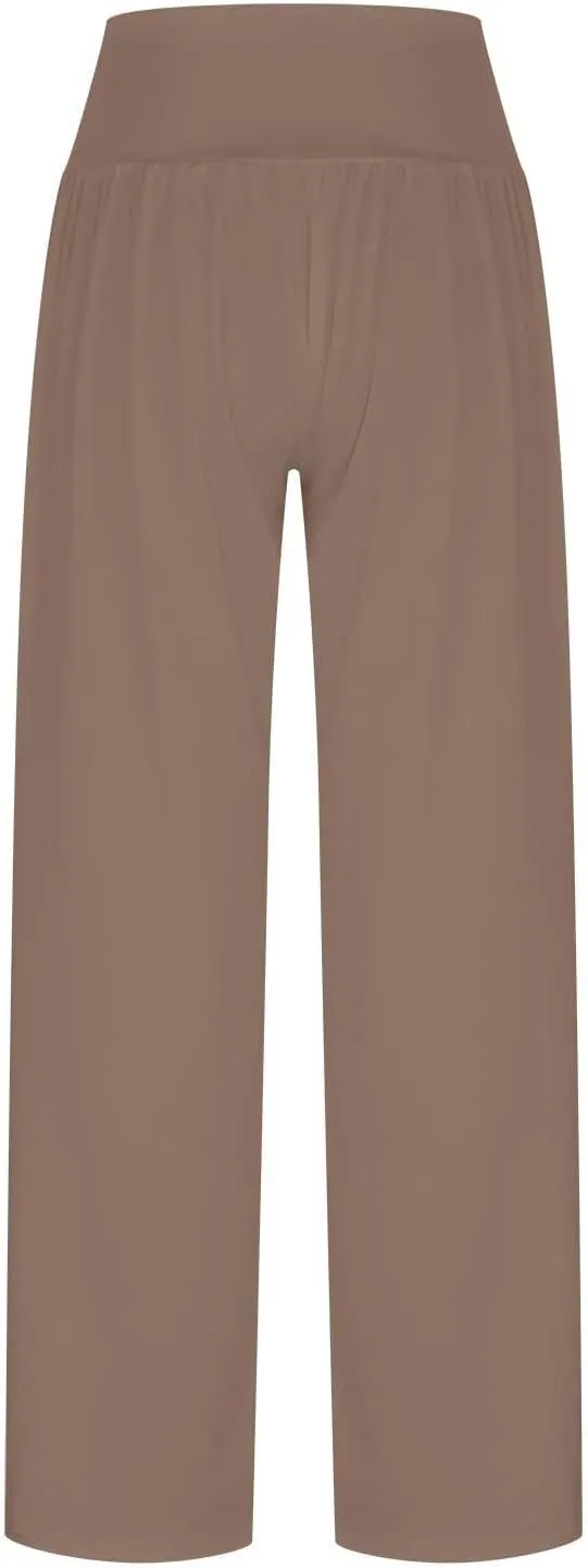 Yoga Pants with Pockets for Women Tummy Control Leggings Casual Joggers Pants Solid Color Pants Comfy Fashion Pants